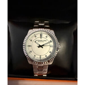 STUHRLING Lady Marine Diamond Women’s Quartz Watch Stainless Steel Bracelet NEW